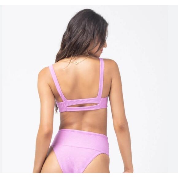 L*Space Jess Bikini Top in Rosebud Pink Ribbed Size D NWT - Picture 2 of 6